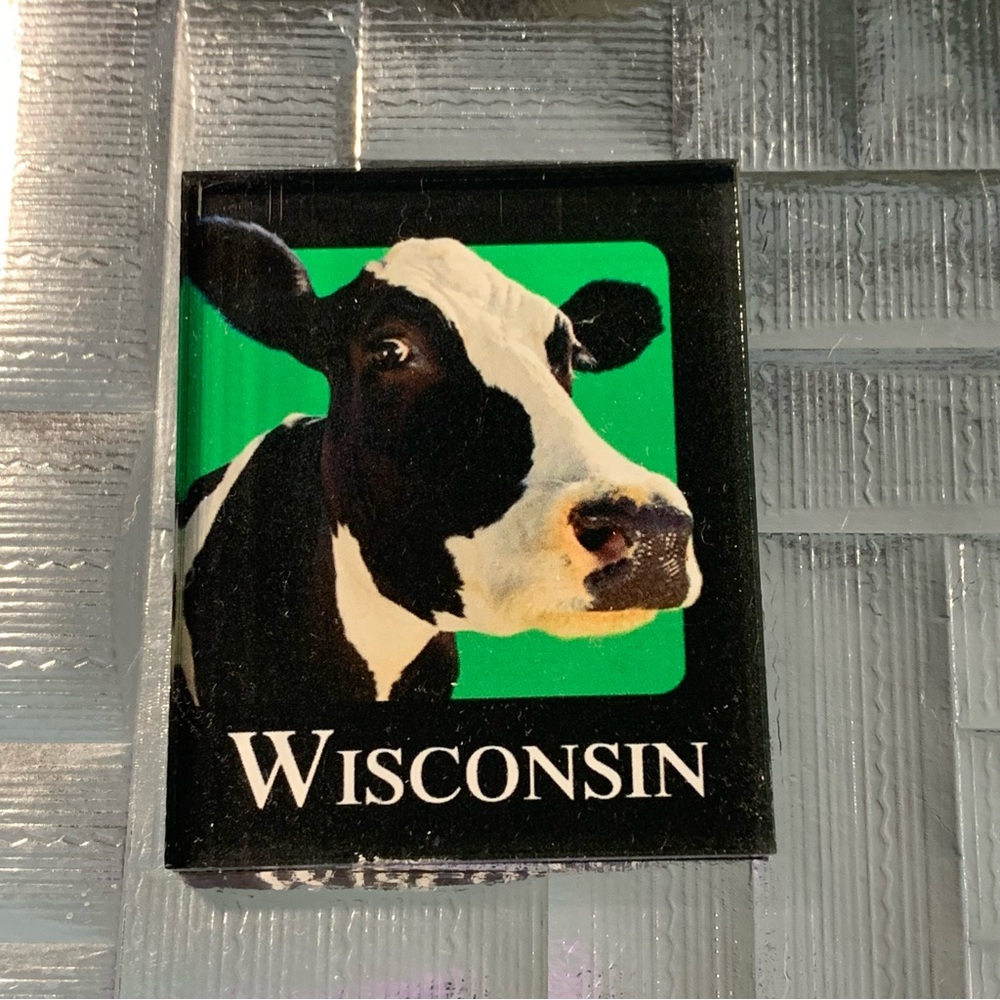 Wisconsin Dairy Cow Farm Souvenir Fridge Toolbox Magnet